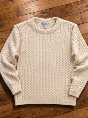 Vintage Spiegel Chunky Knit Ivory Sweater Tunic Size XL